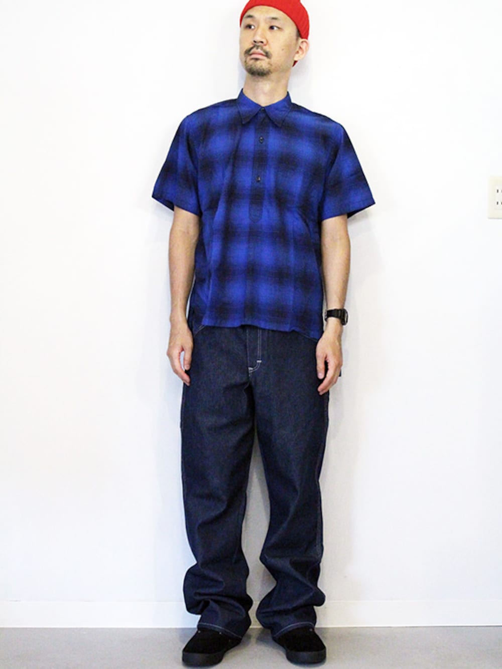「NIKE、COMME des GARCONS、H&M、N.O.UN、supreme、Necessary or Unnecessary、Levi's、AREth、FOREVER 21、pointer brand」｜「E•W cloth " LINEN WATCH CAP "（ニットキャップ/ビーニー、その他）」を使った、twothings&thinkさん（メンズ・178cm）の夏コーディネートの1枚目の写真