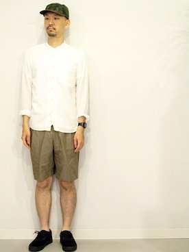 「膝上ショーツ」｜「アイテム（キャップ）」を使った、twothings&thinkさん（メンズ・178cm）の夏コーディネート