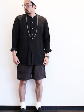 「膝上ショーツ」｜「アイテム（ニットキャップ/ビーニー）」を使った、twothings&thinkさん（メンズ・168cm）の夏コーディネート