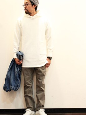 「INFIELDER DESIGN（インフィールダーデザイン）のアイテム（ニットキャップ/ビーニー）」を使った、twothings&thinkさん（メンズ・168cm）の秋コーディネート