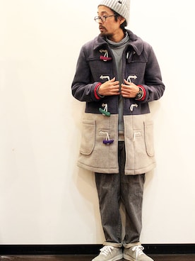 「INFIELDER DESIGN（インフィールダーデザイン）のアイテム（ニットキャップ/ビーニー）」を使った、twothings&thinkさん（メンズ・168cm）の冬コーディネート