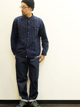 「NECESSARY or UNNECESSARY（ネセサリーオアアンネセサリー）のアイテム（シューズ）」を使った、twothings&thinkさん（メンズ・168cm）の夏コーディネート