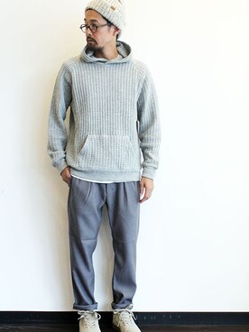 「INFIELDER DESIGN（インフィールダーデザイン）のアイテム（ニットキャップ/ビーニー）」を使った、twothings&thinkさん（メンズ・168cm）の秋コーディネート
