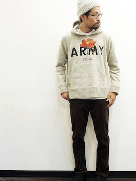 「INFIELDER DESIGN（インフィールダーデザイン）のアイテム（ニットキャップ/ビーニー）」を使った、twothings&thinkさん（メンズ・168cm）の秋コーディネート