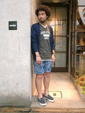 「nonnative（ノンネイティブ）のアイテム（スニーカー）」を使った、TAKEさん（メンズ・170cm）の夏コーディネート