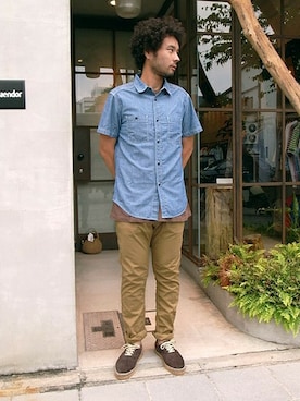 「nonnative（ノンネイティブ）のアイテム（その他シューズ）」を使った、TAKEさん（メンズ・170cm）の夏コーディネート