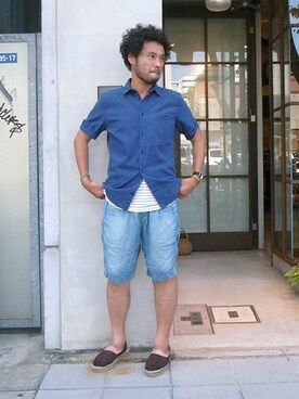 「nonnative（ノンネイティブ）のアイテム（その他シューズ）」を使った、TAKEさん（メンズ・170cm）の夏コーディネート