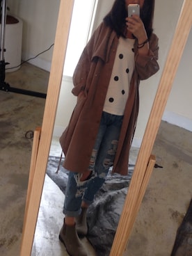 「a fadのアイテム」を使った、corny陳小米さん（レディース・161cm）の秋コーディネート