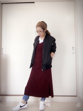 「NIKE（ナイキ）のNIKE/ナイキ グランドテラス 654495（スニーカー）」を使った、☆mo☆さん（レディース・156cm）の秋コーディネート