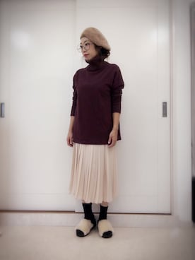 「アイテム（その他トップス、ブラウン系）」を使った、☆mo☆さん（レディース・156cm）の秋コーディネート