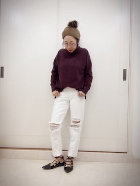 「アイテム（その他トップス、ブラウン系）」を使った、☆mo☆さん（レディース・156cm）の秋コーディネート