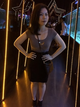 「PULL&BEAR（プルアンドベア）のアイテム（ワンピース）」を使った、Bianca Hsuさん（レディース・162cm）の夏コーディネート
