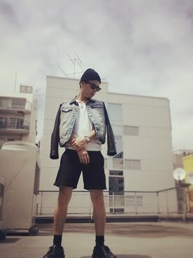 「エドゥアール・バレヌ・マコト（デニムジャケット、ブルー系）」を使った、エドゥアール・バレヌ・マコトさん（メンズ・171cm）の春コーディネート