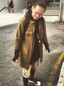 「school」｜「アイテム（ブーツ）」を使った、Chien Hung Linさん（メンズ・172cm）の夏コーディネート