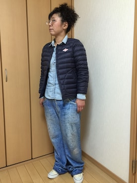 「TALKING ABOUT THE ABSTRACTION（トーキング　アバウト　ジ　アブストラクション）のアイテム（パンツ）」を使った、なみさん（レディース・162cm）の冬コーディネート