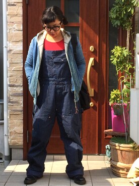 桃太郎ジーンズ モモタロウ ジーンズ のサロペット オーバーオールを使った人気ファッションコーディネート Wear