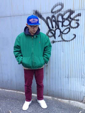 「AF1」｜「アイテム（ブルゾン）」を使った、TakashiMiyazawaさん（メンズ・168cm）の冬コーディネート