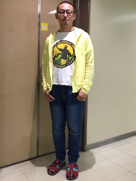 「チャイハネ（チャイハネ）のアイテム（サンダル）」を使った、TakashiMiyazawaさん（メンズ・168cm）の夏コーディネート