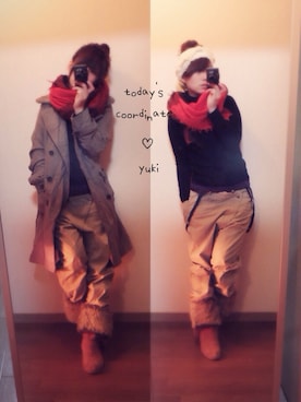 「a.v.v（アーヴェヴェ）のアイテム（その他アウター）」を使った、yuki＊さん（レディース・157cm）の冬コーディネート