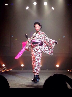 「着物」｜「アイテム（ブーティ）」を使った、Yamamoto Yokoさん（レディース・160cm）の秋コーディネート