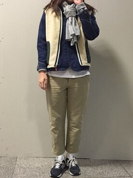 「MUJI」｜「アイテム（デニムジャケット）」を使った、xxxzaynさん（レディース・166cm）の秋コーディネート