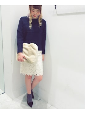 「UNRELISH（アンレリッシュ）のオペラカットパンプス（パンプス）」を使った、UNRELISH　HEP FIVE店 STAFFさん（レディース・160cm）の冬コーディネート