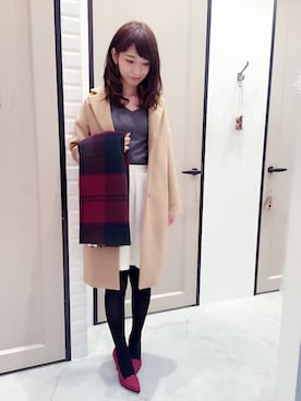 「UNRELISH（アンレリッシュ）のアイテム（スカート）」を使った、UNRELISH　HEP FIVE店 STAFFさん（レディース・160cm）の冬コーディネート
