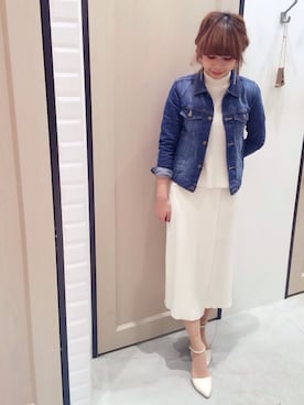 「UNRELISH（アンレリッシュ）のアイテム（デニムジャケット）」を使った、UNRELISH　HEP FIVE店 STAFFさん（レディース・160cm）の冬コーディネート