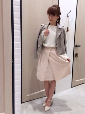 「UNRELISH（アンレリッシュ）のアイテム（スカート）」を使った、UNRELISH　HEP FIVE店 STAFFさん（レディース・160cm）の冬コーディネート