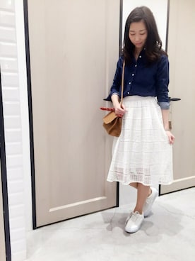 「UNRELISH（アンレリッシュ）のアイテム（スカート）」を使った、UNRELISH　HEP FIVE店 STAFFさん（レディース・160cm）の冬コーディネート