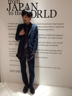 三崎 裕也さん（メンズ・183cm）の秋コーディネート