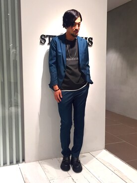 三崎 裕也さんの「マイクロT/Rテーラードジャケット」を使ったコーディネート