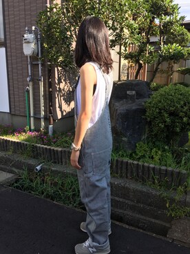 「NEW BALANCE（ニューバランス）のアイテム（スニーカー、グレー系）」を使った、あめさんの夏コーディネート