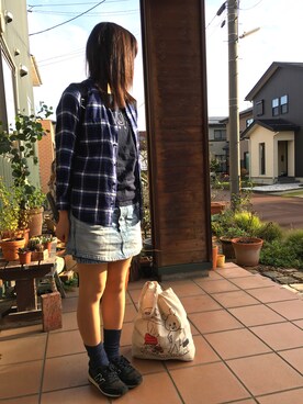 「NEW BALANCE（ニューバランス）のアイテム（スニーカー、ブラック系）」を使った、あめさんの秋コーディネート