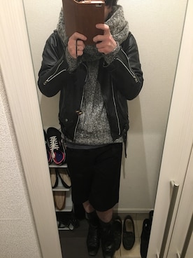 「Time is on（タイムイズオン）のアイテム（シューズ）」を使った、シャツさん（メンズ・164cm）の冬コーディネート