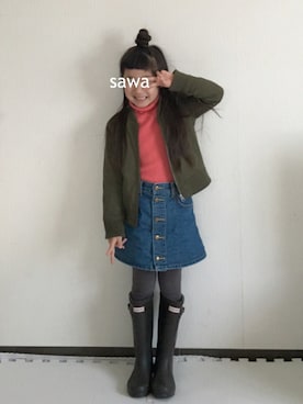 「ロングヘア」｜「アイテム（レインシューズ）」を使った、sawanico◡̈⃝︎さん（キッズ・120cm）の春コーディネート