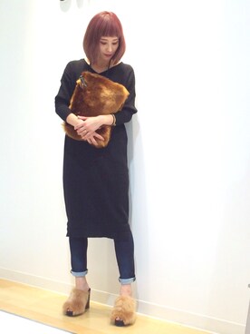 「OSMOSIS（オズモーシス）のアイテム（シューズ）」を使った、OSMOSIS大分 ORIEさん（レディース・169cm）の秋コーディネート