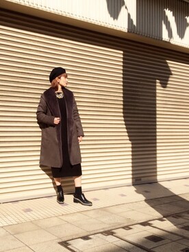「OSMOSIS（オズモーシス）のアイテム（ムートンコート）」を使った、OSMOSIS大分 ORIEさん（レディース・169cm）の秋コーディネート