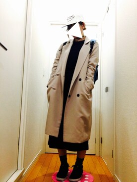「キャップ×メガネ」｜「アイテム（ジャケット/アウター）」を使った、NaKoさん（レディース・166cm）の春コーディネート
