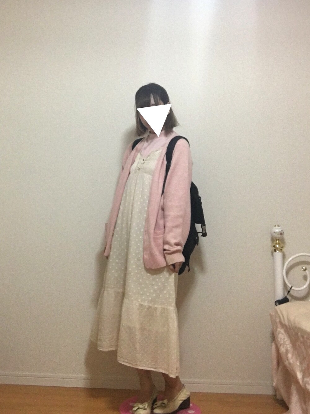 「ピンク、春コーデ、ガーリーコーデ、安い」｜「UNIQLOのアイテム（カーディガン/ボレロ、ピンク系）」を使った、NaKoさん（レディース・166cm）の春コーディネートの1枚目の写真