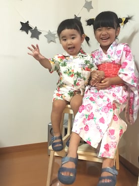 「アロハシャツ」｜「アイテム（浴衣）」を使った、coconechanさん（キッズ・90cm）の夏コーディネート