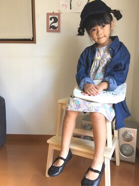 「アイテム（バレエシューズ）」を使った、coconechanさん（キッズ・120cm）の秋コーディネート