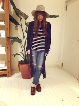 「B:MING by BEAMS（ビーミングバイビームス）のLee×B:MING / 別注SLIMクラッシュデニム（デニムパンツ）」を使った、kamiayanoさん（レディース・162cm）の春コーディネート