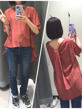 「バックデザイン」｜「アイテム（PC・スマホグッズ/家電）」を使った、maiさん（レディース・163cm）の夏コーディネート