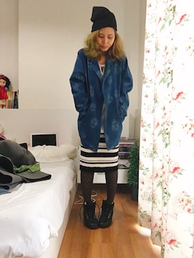 「FOXのアイテム」を使った、Jeanさん（レディース・155cm）の秋コーディネート