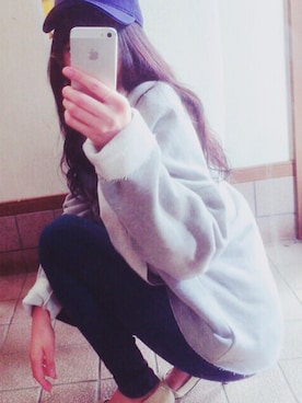 【えりこ様】COACH コーチ レディース キャップ ネイビー カジュアル COACHのキャップ（ブルー系）を使ったレディース人気ファッション