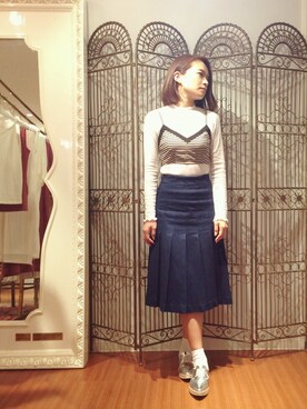 「ハイネックトップス」｜ERIOさん（レディース・162cm）の春コーディネート