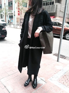 「SHのアイテム（ダウンジャケット/コート、ブラック系）」を使った、MaxCoeur-大柒さん（レディース・172cm）の春コーディネート