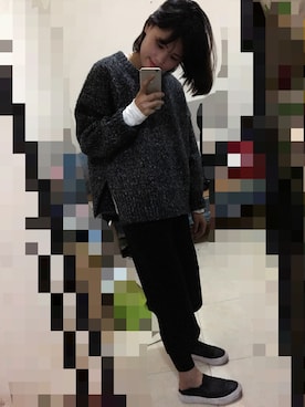 「ZARA（ザラ）のアイテム（その他パンツ、ブラック系）」を使った、叶芸芸芸さん（レディース）の秋コーディネート