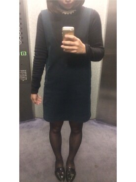 「黒タートルネック」｜「アイテム（アナログ腕時計）」を使った、nwnwさん（レディース・164cm）の冬コーディネート